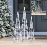 Colour Changing Cone Tree with 900 LED lights- Set of 3