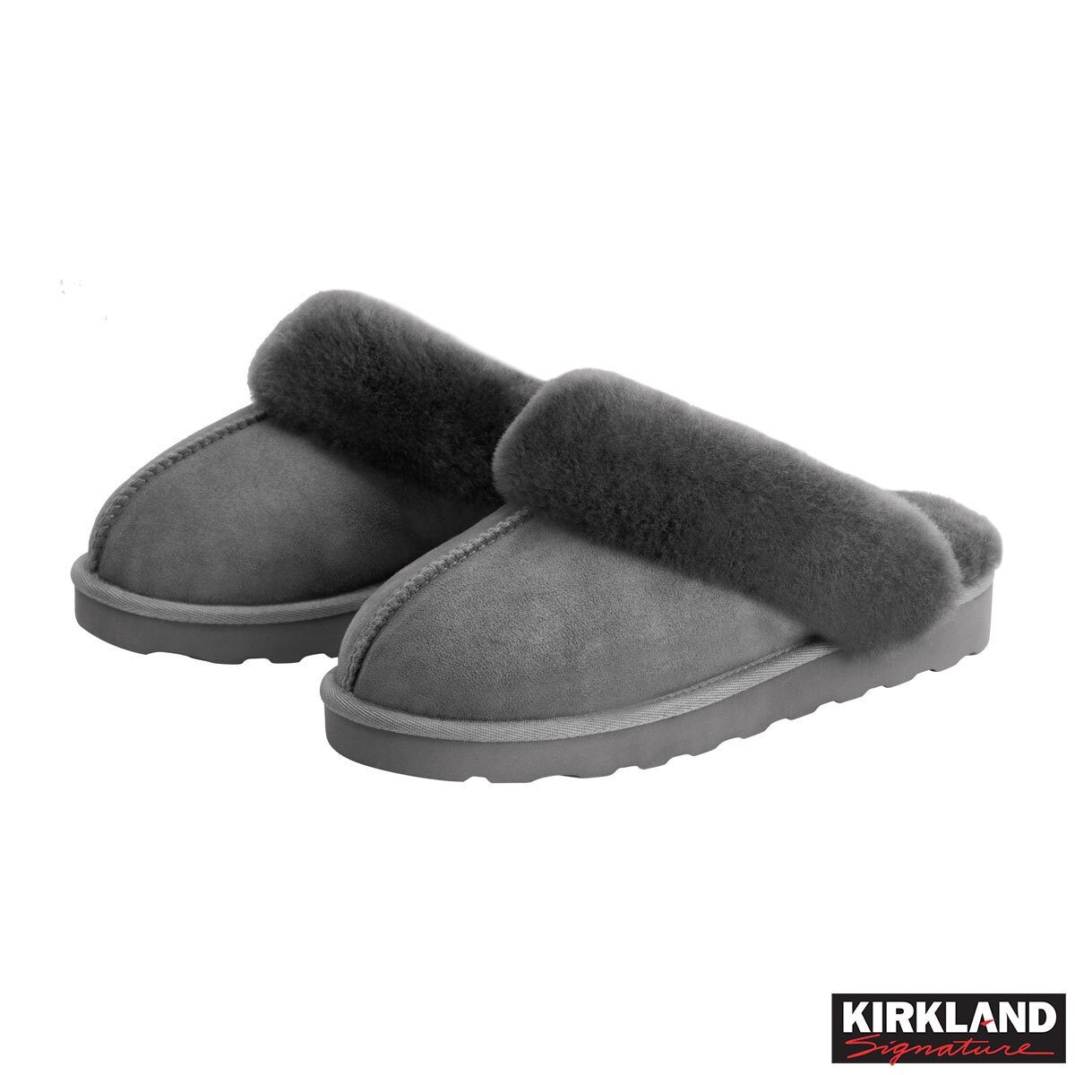 Kirkland Signature Women's Shearling Slippers in Grey
