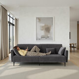 MOONAP Monroe Dark Grey Fabric 4 Seater Sofa