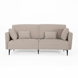 MOONAP Monroe Beige Fabric 3 Seater Sofa