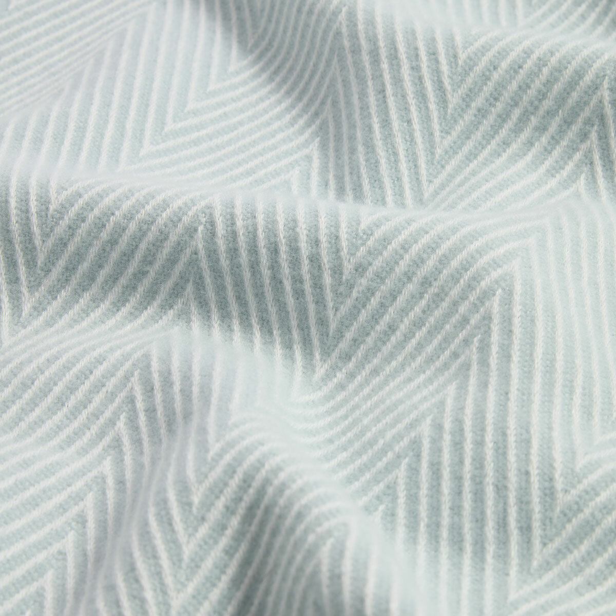 Osprey London Blue Herringbone Fringed Throw, 140 x 190 cm