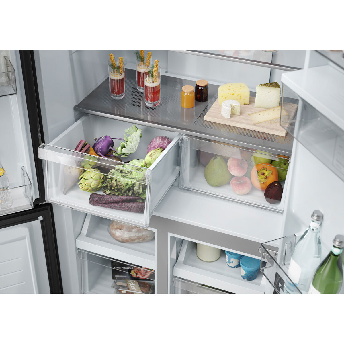 Haier Series 3 HCR3818EWMM Multi Door Fridge Freezer, E Rated in Inox