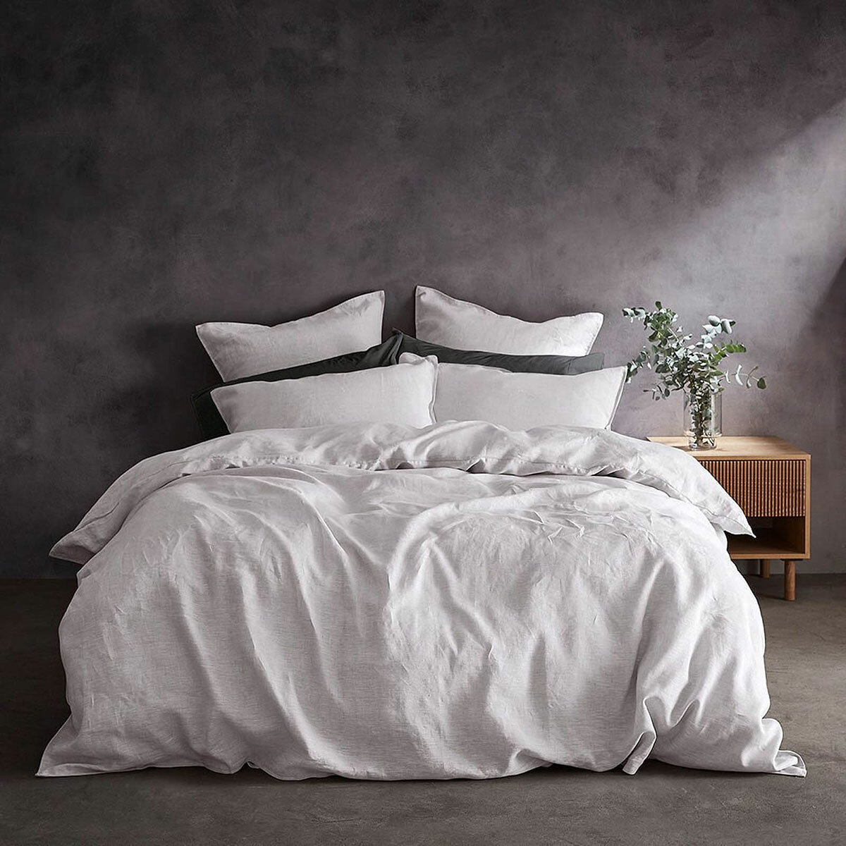 Lazy Linen 100% Washed White Linen Duvet Cover Set in 3 Sizes Lazy Linen 100% Washed White Linen Duvet Cover Set in 3 Sizes