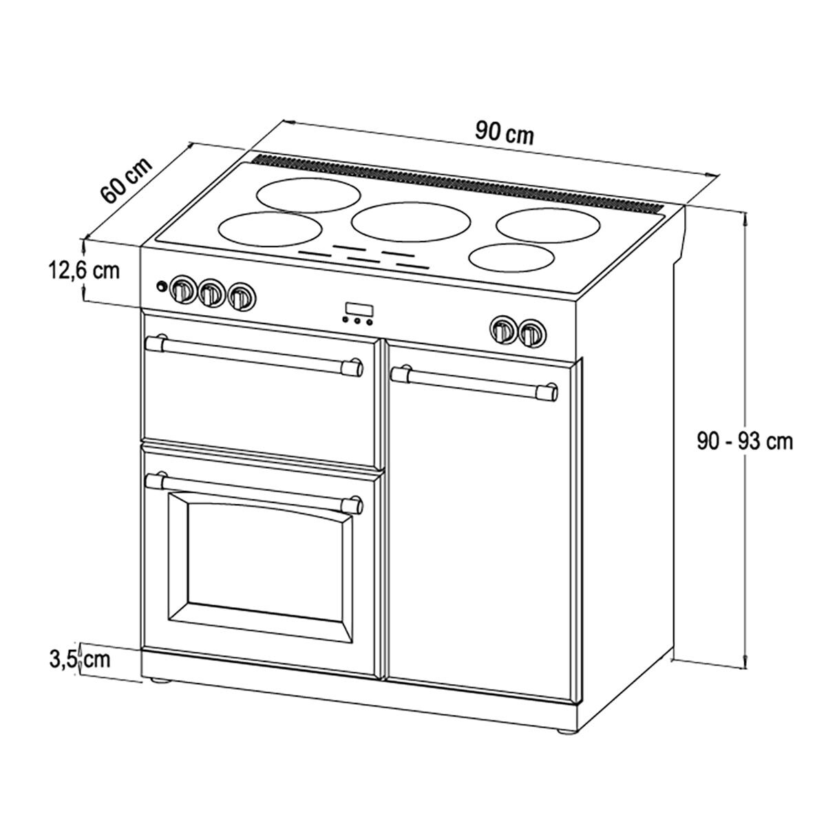 Stoves Sterling S900Ei Electic Induction Range Cooker in Black Costco UK