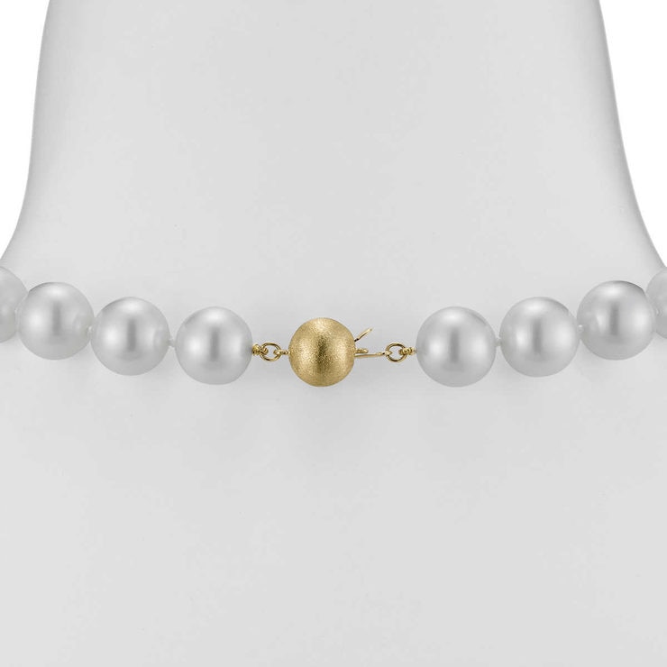1416mm South Sea White Pearl Necklace, 18ct Yellow Gold Costco UK