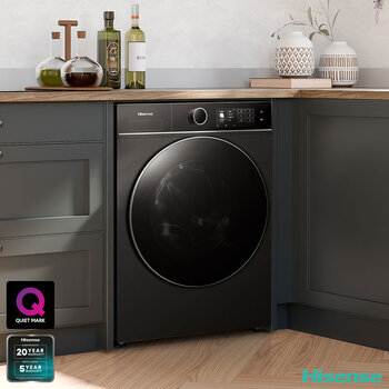 Hisense KitchenFit 5i Series WF5I1045BBQ, 10.5kg Washing Machine, A Rated in Black