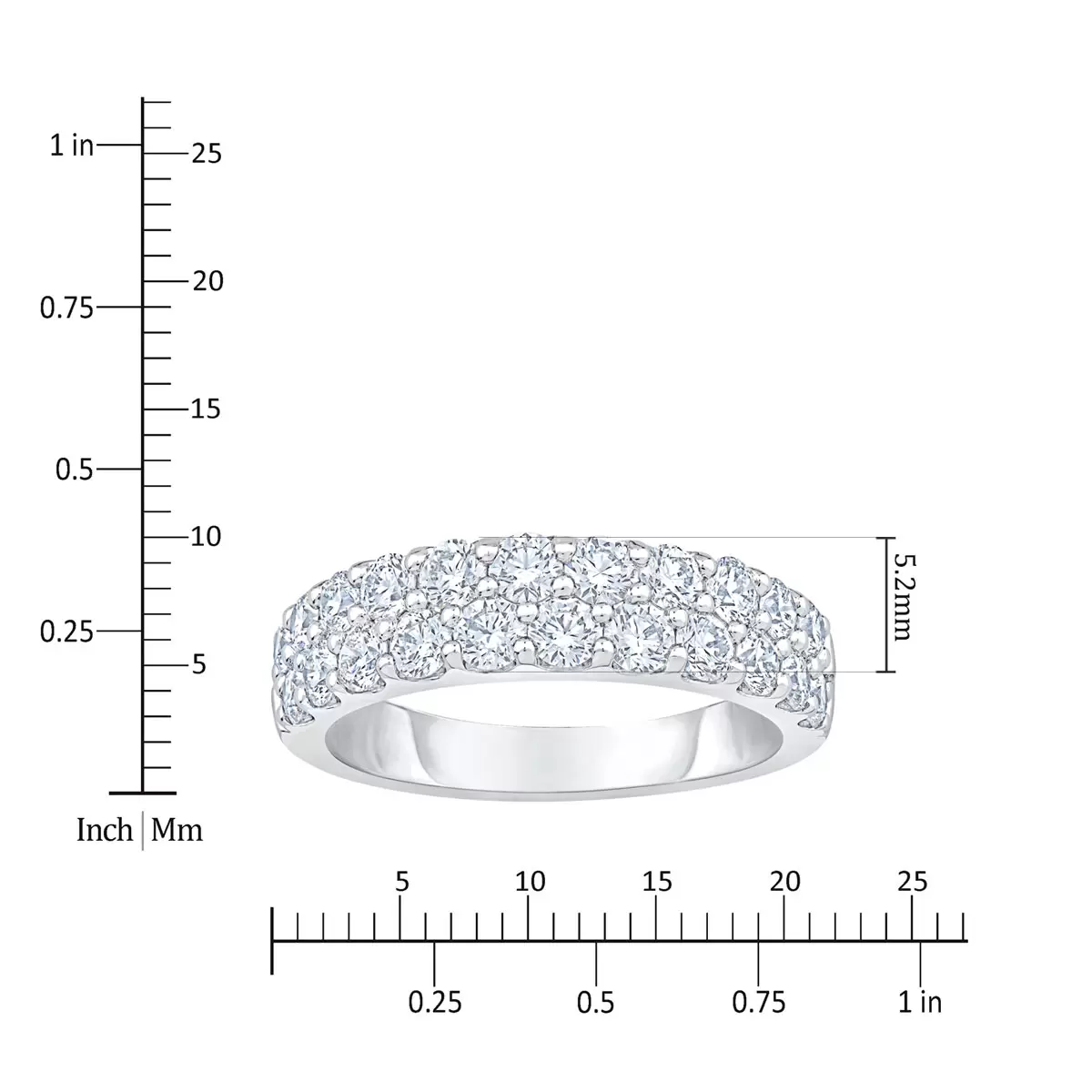 1.50ctw Double Row Diamond Band, Platinum