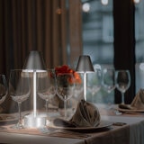 Luminus LED Rechargeable Ambiance Table Lamp Pack of 2 Lifestyle Restaurant Scenery