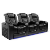 Valencia Home Theatre Seating Tuscany Row of 3 Chairs, Black