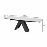 Indus Valley Capri Ceramic Extending Dining Table + 6 Green Chairs, Seats 6-8