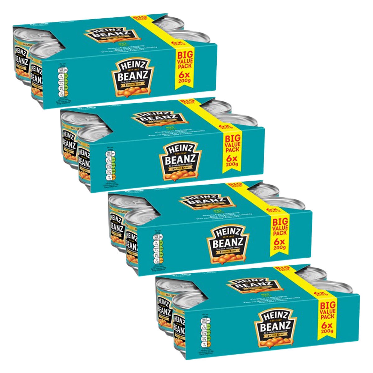 Heinz Baked Beans, 4 x 6 x 200g