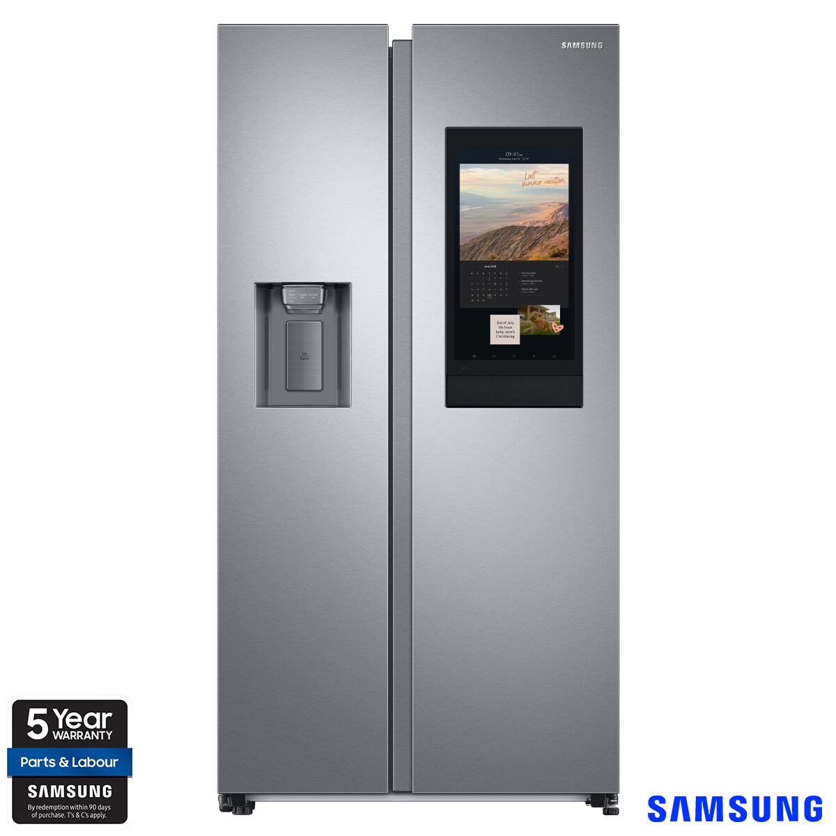 Samsung RS8000 Family Hub™ RS6HA8891SL/EU, Side by Side Fridge Freezer, E  Rated in Silver