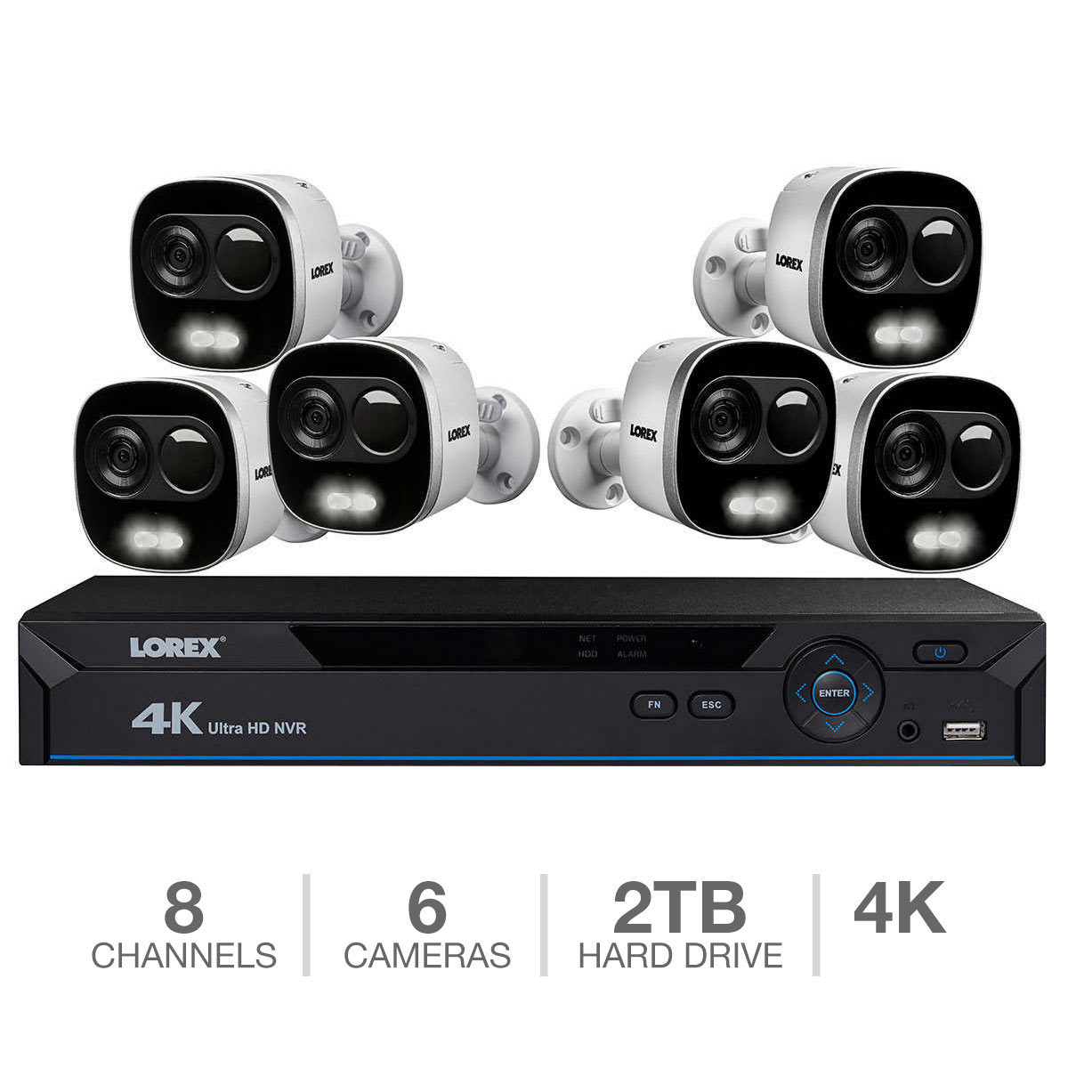 Lorex LNR826KXP 4K 8 Channel NVR with 6 x 4K Bullet Cameras CCTV Kit