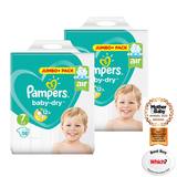 Pampers Baby-Dry Nappies Size 7, 2 x 58 Jumbo Packs