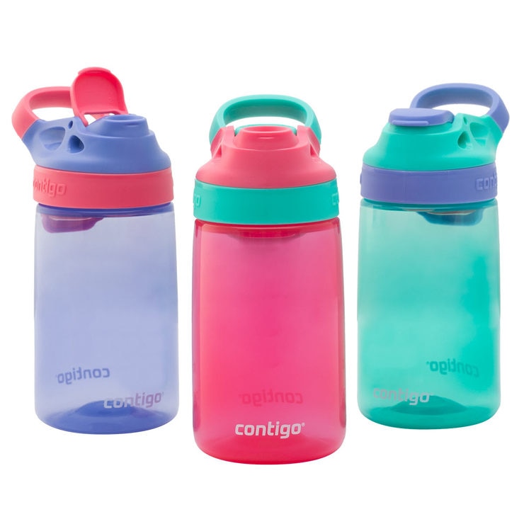 Contigo Autoseal 415ml Gizmo Sip Kids Water Bottles, 3 Pack in Purple