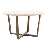 Gallery Moderna White Faux Travertine Coffee Table