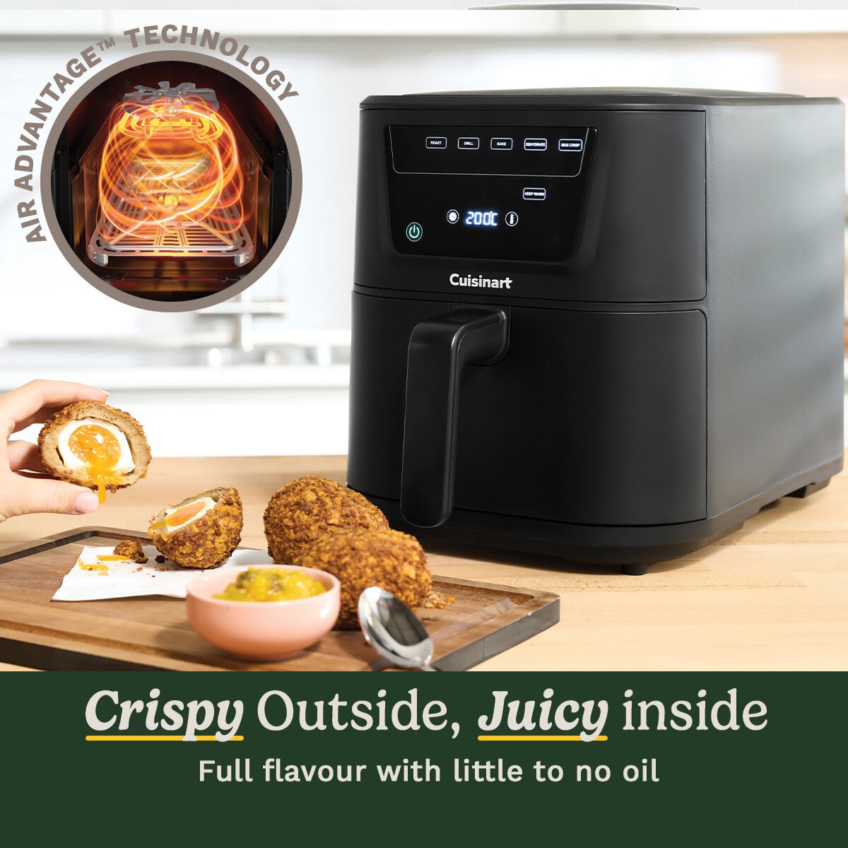 Lifestyle image of Cuisinart 7.6L Air Fryer with air advantage technology