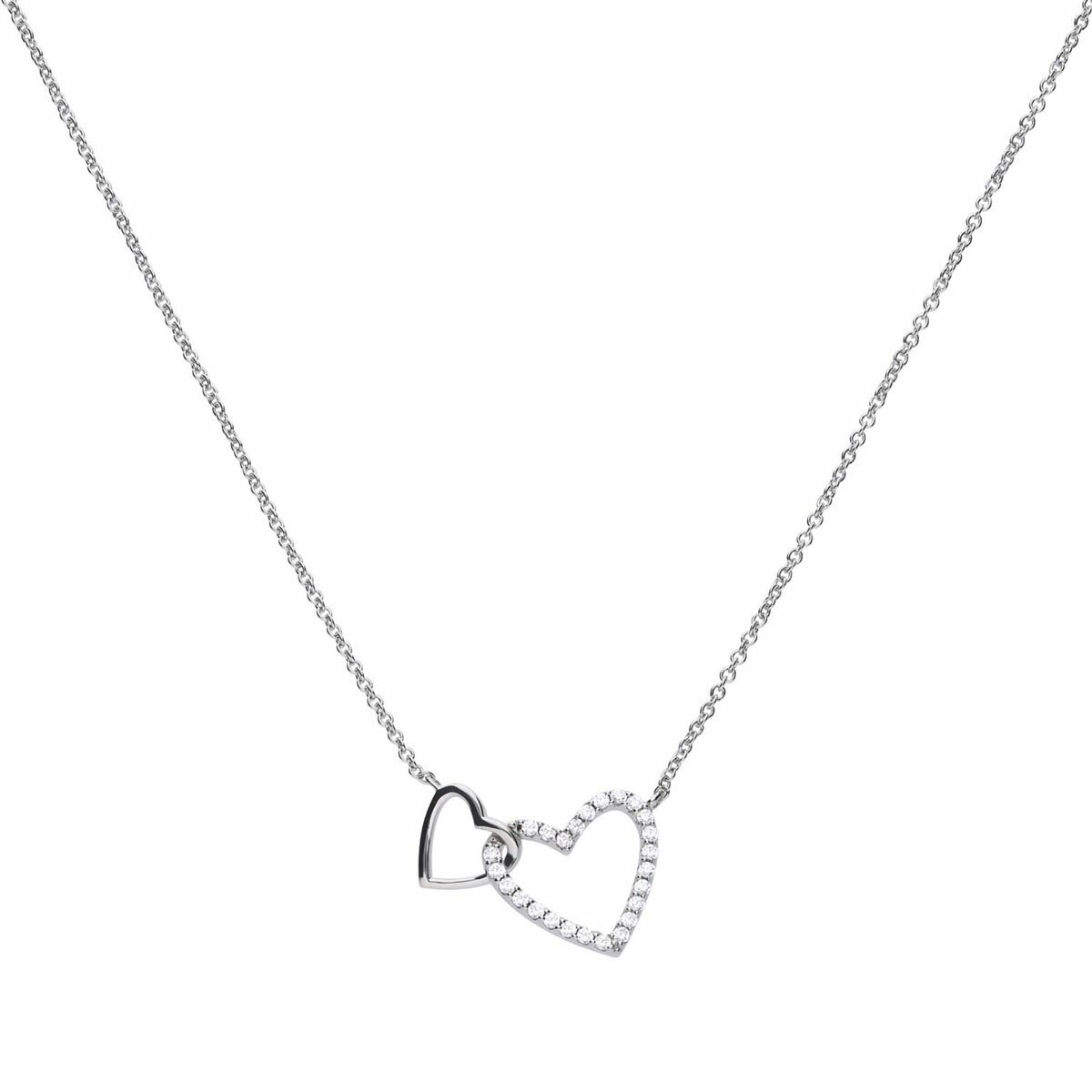 Diamonfire Linked Double Heart Necklace