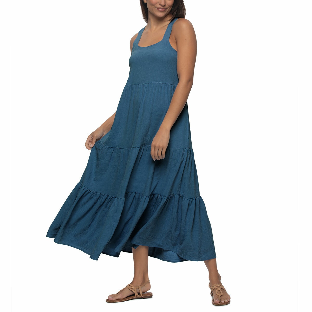 Jezebel Ladies Tiered Dress in Blue
