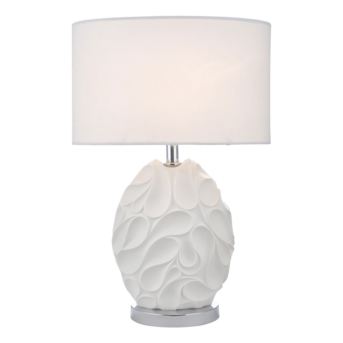 Zachary Oval Table Lamp White With Shade