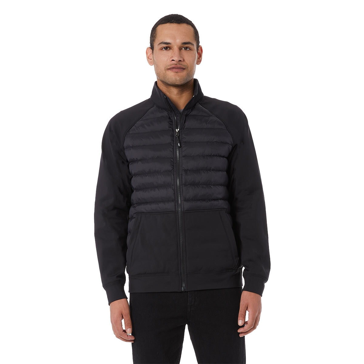 32 Degrees Men's Mixed Media Jacket in Black, Extra Extra...