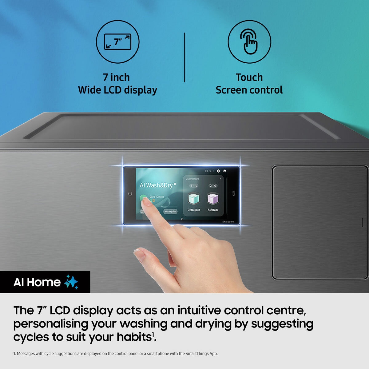 Samsung Series 9 Large Capacity WD18DB8995BZT1 18kg / 11kg Washer Dryer, A Rated in Dark Steel