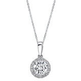 Round Brilliant 0.36 ctw VS2 Clarity, I Color Diamond 14kt White Gold Halo Necklace