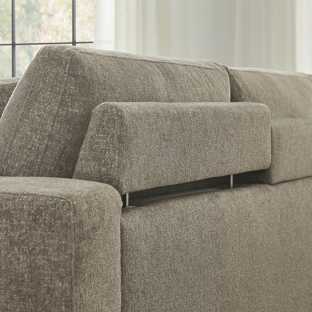 Aiden & Ivy Hawthorne Brown Fabric 4 Piece Corner Sofa