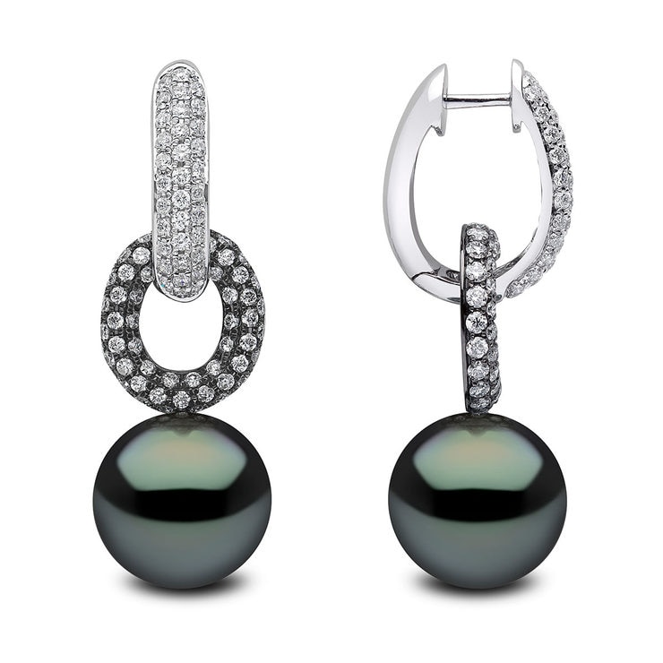 13mm Tahitian Pearl and 1.92ctw Diamond Earrings, 18ct Gold Costco UK