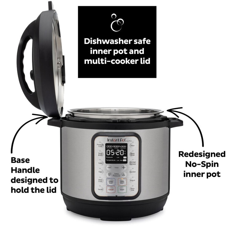 Front Profile Instant Pot Duo Plus with lid off