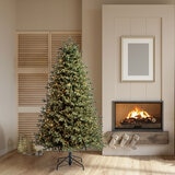 6ft 6 Inch (1.9m) Pre-Lit Aspen Artificial Christmas Tree with 1,500 Colour Changing Micro LED Lights