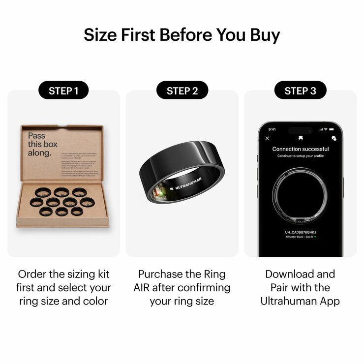 Ultrahuman Ring AIR Aster Black, Size 5 Ultrahuman Ring AIR Aster Black, Size 5