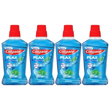 Colgate Plax Cool Mint Mouthwash, 4 x 500ml