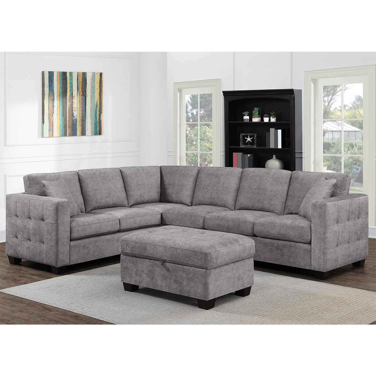 Lifestyle image of corner sofa with storage ottoman