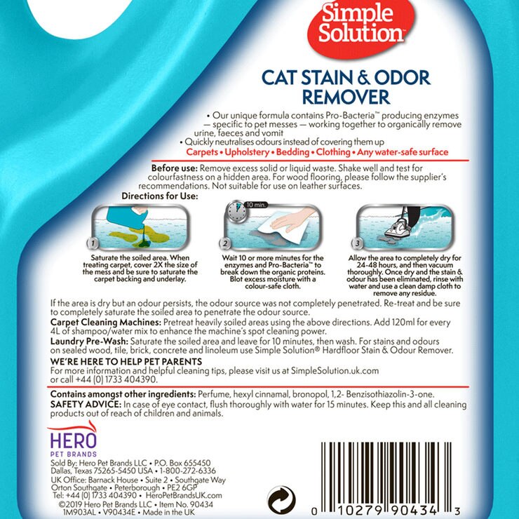 Simple Solution Stain & Odour Removal for Cats, 2 x 4L Costco UK