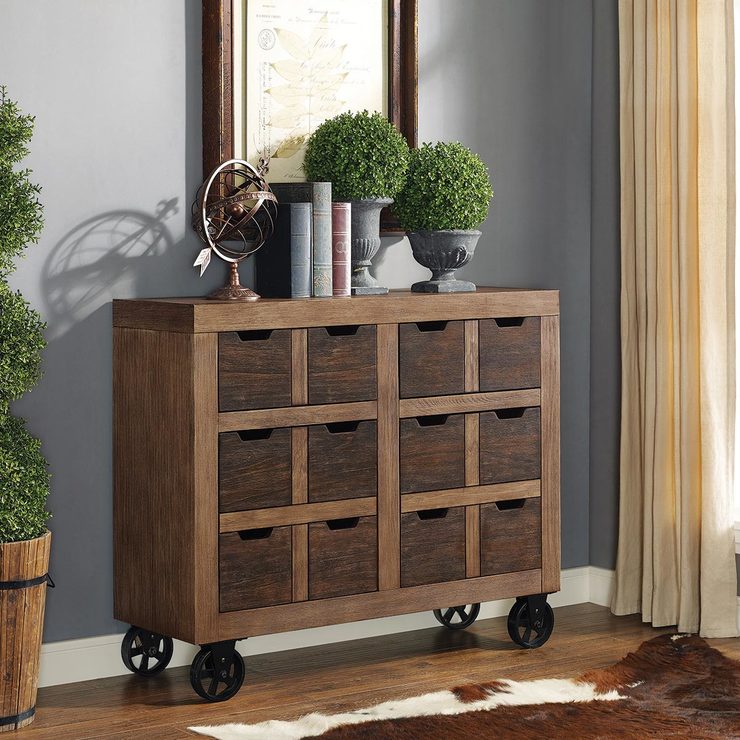 martin furniture two-tone rustic wooden accent cabinet | costco uk