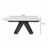 Indus Valley Capri Ceramic Extending Dining Table + 6 Green Chairs, Seats 6-8