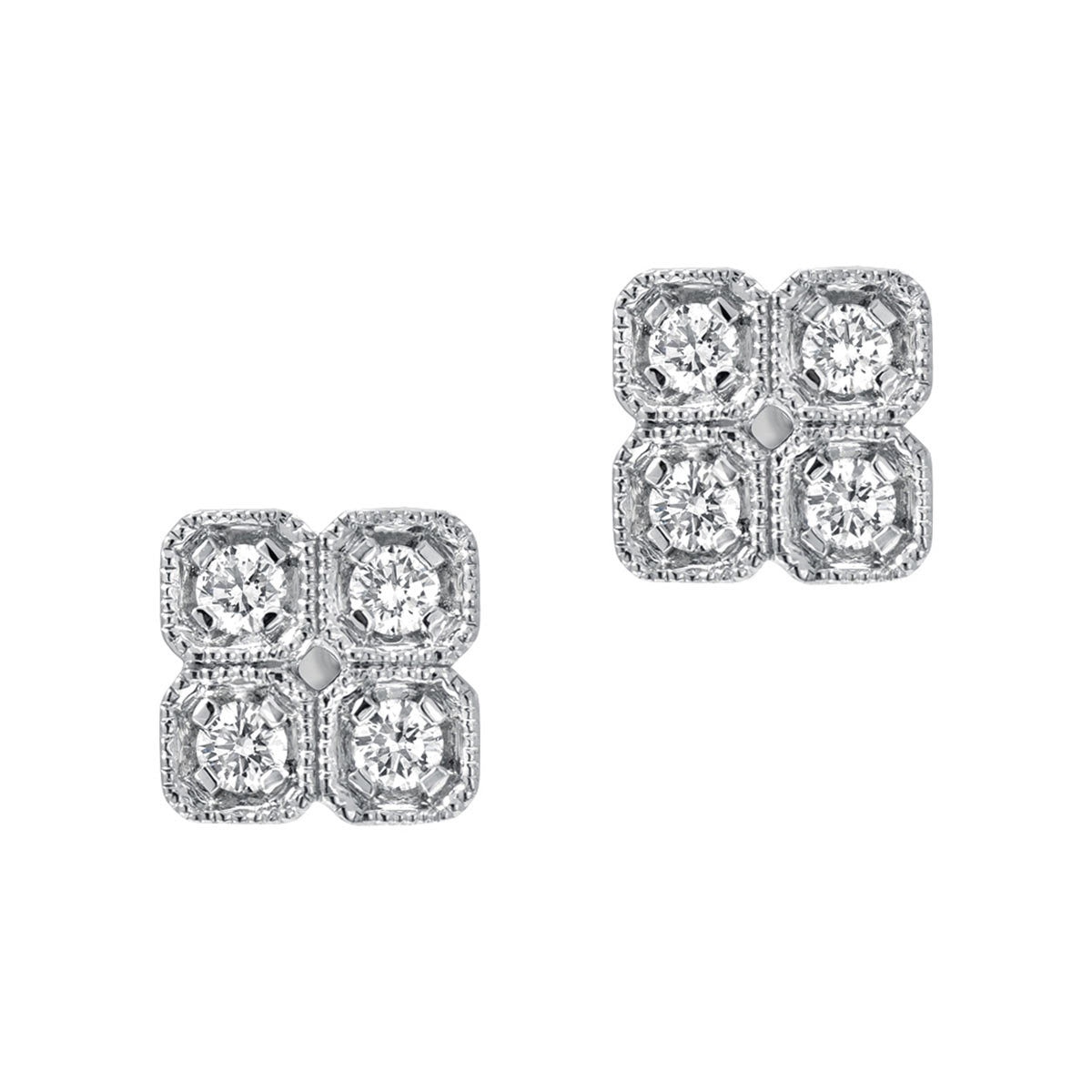 0.24ctw Round Brilliant Cut Diamond Earrings, 18ct White Gold Costco UK