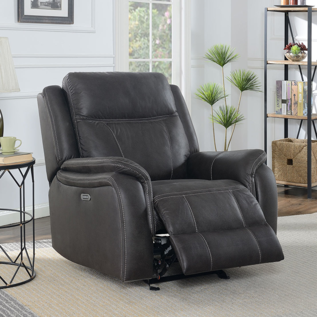 mstar international parkwright brown fabric power glider recliner chair   costco uk