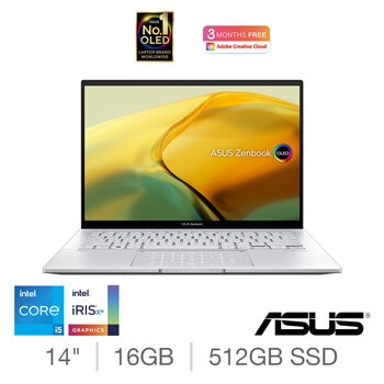 ASUS Zenbook, Intel Core i5, 16GB RAM, 512GB SSD, 14 Inch OLED Laptop, UX3402VA-KM468W