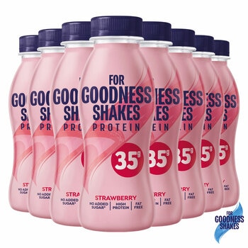 For Goodness Shakes, Protein Strawberry Shake 35g, 8 x 330ml