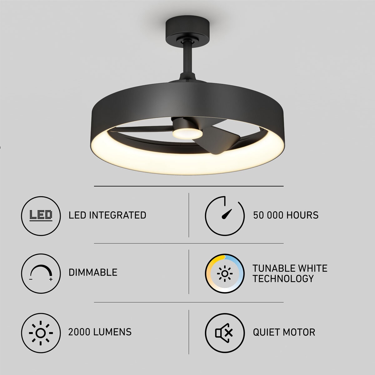 Infographics Artika Austin LED 23" Fandelier with downlight