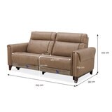 Aiden & Ivy Spencer Brown Leather Power Reclining Large 2 Seater Sofa