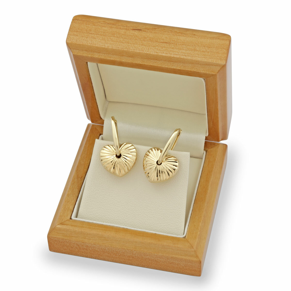 14ct Yellow Gold Textured Disc Stud Earrings