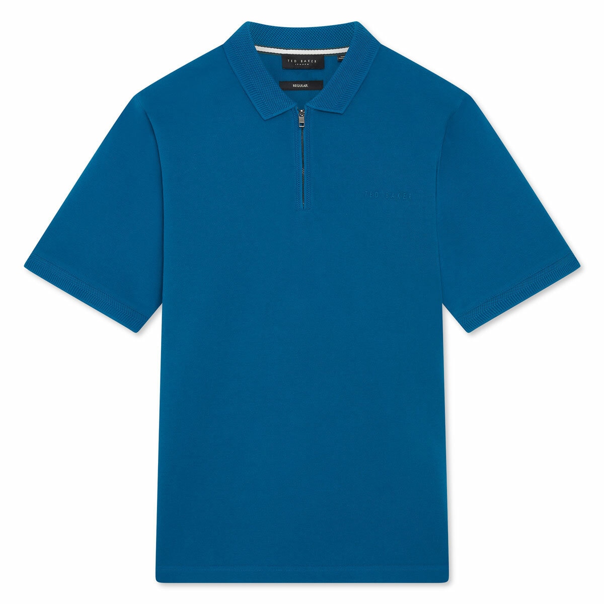 Ted Baker Men's Cyrile Zip Polo Shirt in Blue