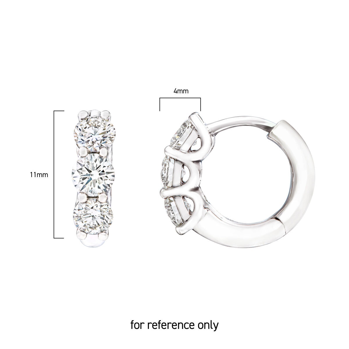 1.18ctw Round Brilliant Diamond Hoop Earrings, 14ct White Gold