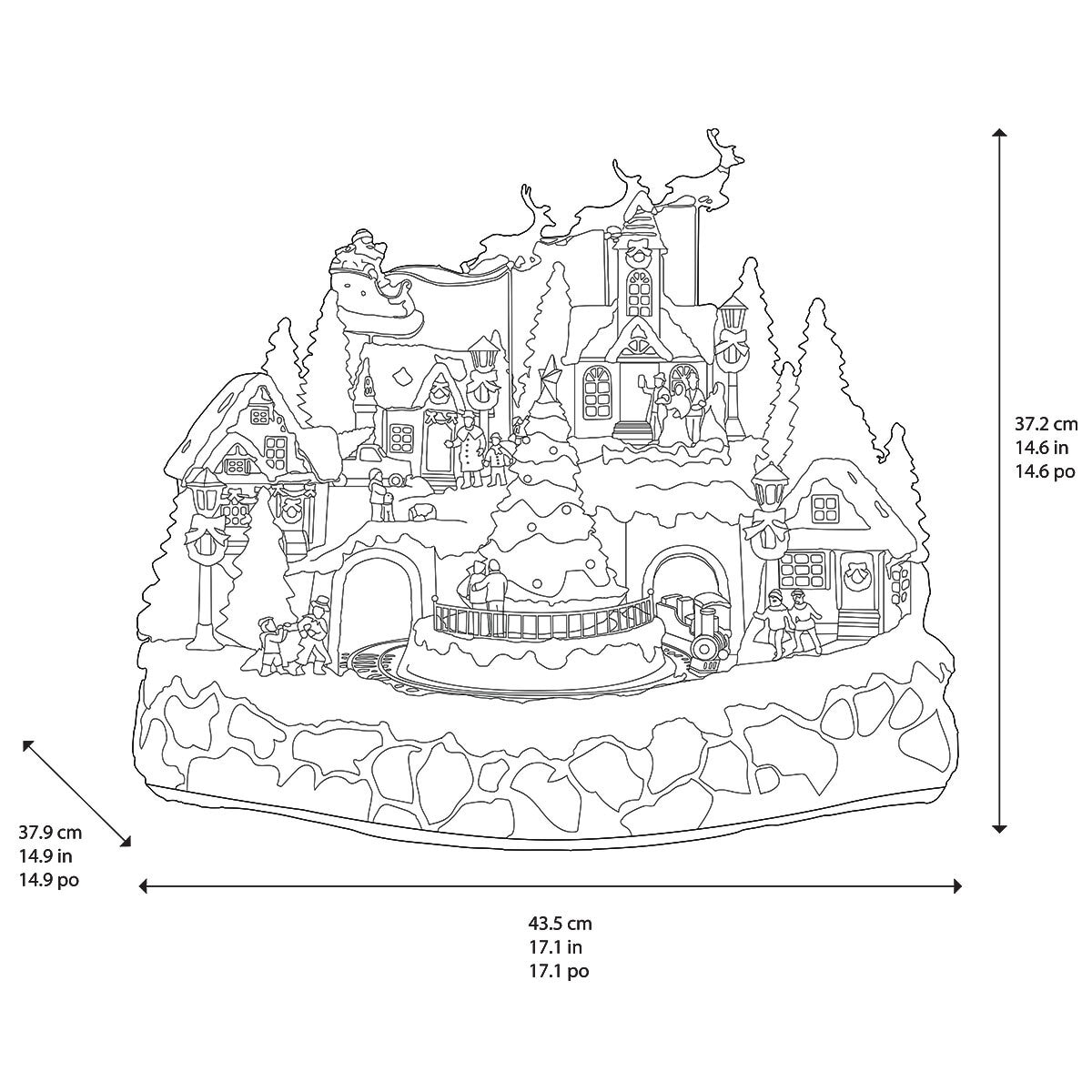 Buy Snowy Holiday Village Centerpiece Dimensions Image at Costco.co.uk