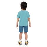 Skechers Kids Tee & Short 3 Piece Set in Blue