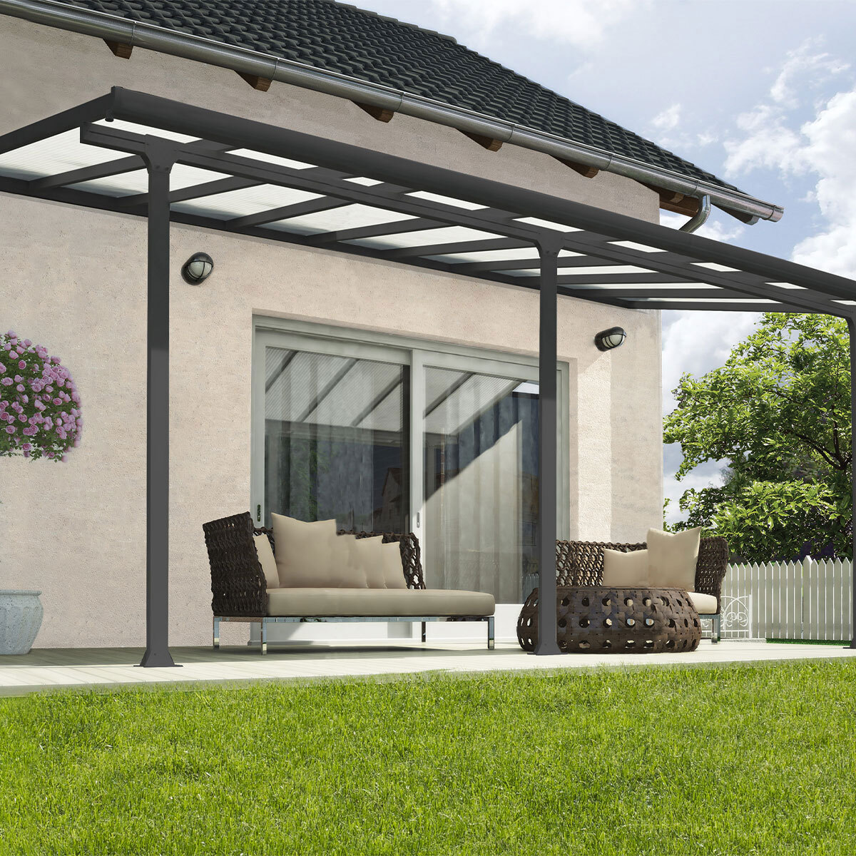 Palram Feria 3 Patio Cover in Grey