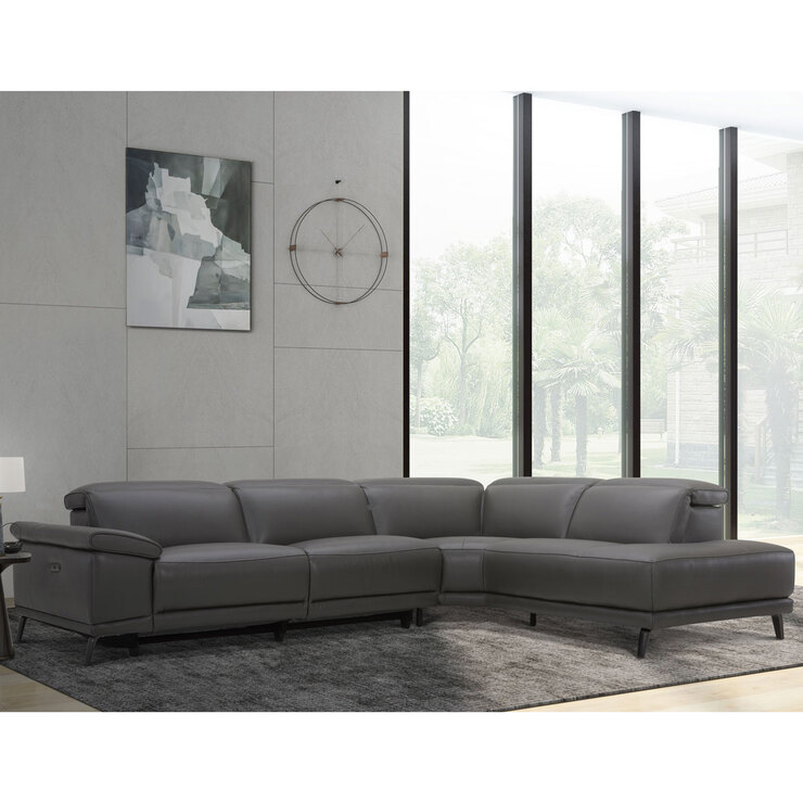 Gilman Creek Rachel Dark Grey Leather Power Reclining Sectional Sofa Costco Uk Gilman Creek Rachel Dark Grey Leather, Small Sectional Sleeper Sofa Costco